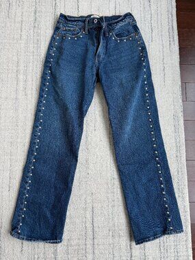 Abercrombie & Fitch Low Rise Baggy Studded Jeans Size 24 / 00